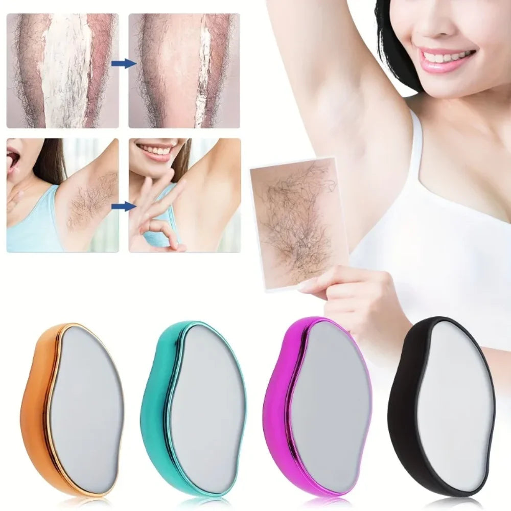Crystal Hair Removal Eraser,Painless Manual Depilation Tool,Safe Glass Body Hair Remover,Gentle for All Skin,Multi-Color