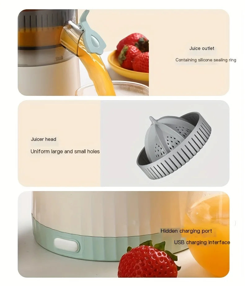 Portable Electric Citrus Juicer USB Charging Orange Juice Squeezer Machine  Lemon Fruit Blender Automatic Fresh Squeezing Mixer