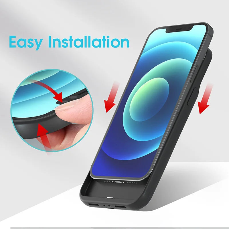 smart Battery Case for iPhone 14 13 12 11 Pro Max iPhone XS Max XR 5 6 7 8 Plus SE2 3 Portable Power Bank Charging Charger Cover