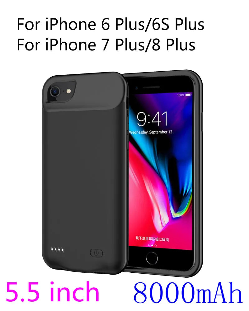 smart Battery Case for iPhone 14 13 12 11 Pro Max iPhone XS Max XR 5 6 7 8 Plus SE2 3 Portable Power Bank Charging Charger Cover