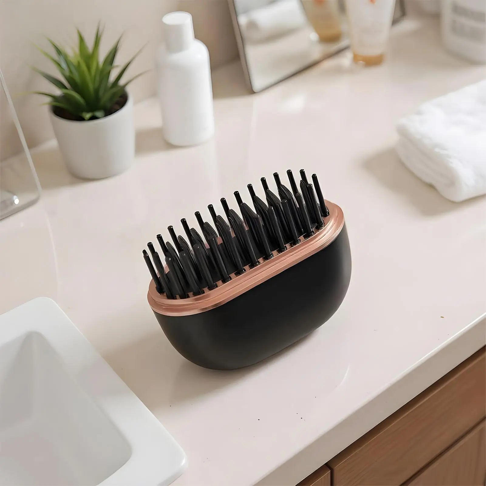 Rechargeable Straightener Brush, 3-Level Anti-Scald Straightening Comb for Salon Styling at Home, Portable for Vacation, Travel