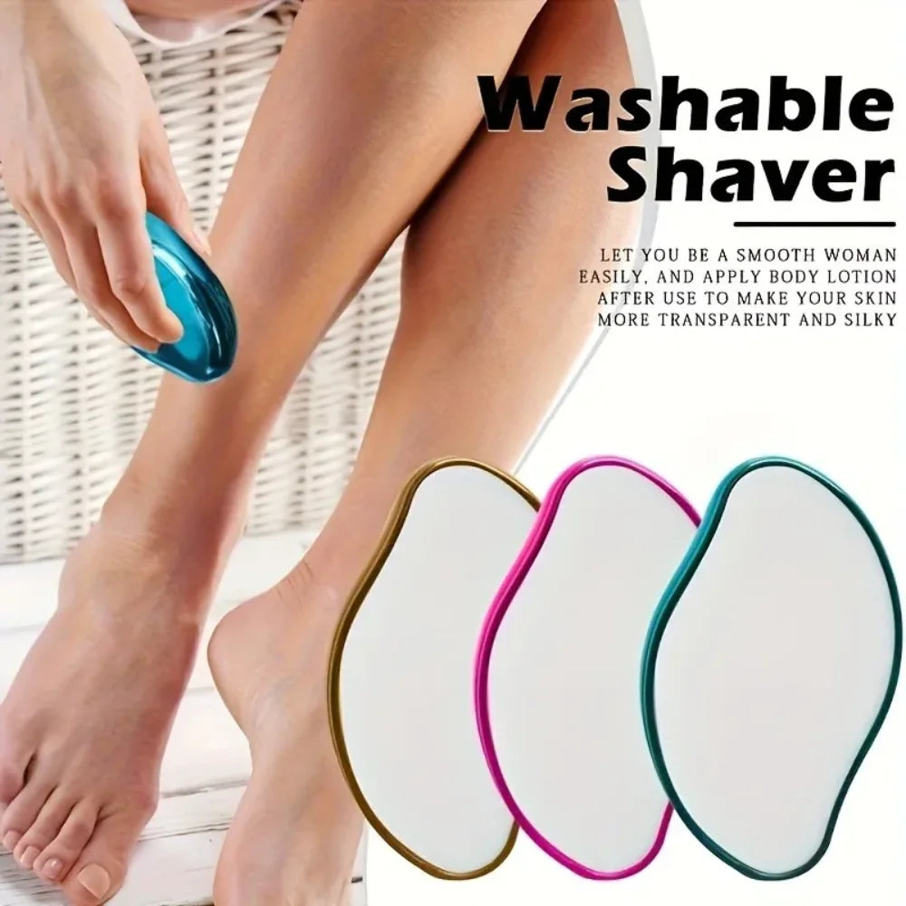 Crystal Hair Removal Eraser,Painless Manual Depilation Tool,Safe Glass Body Hair Remover,Gentle for All Skin,Multi-Color