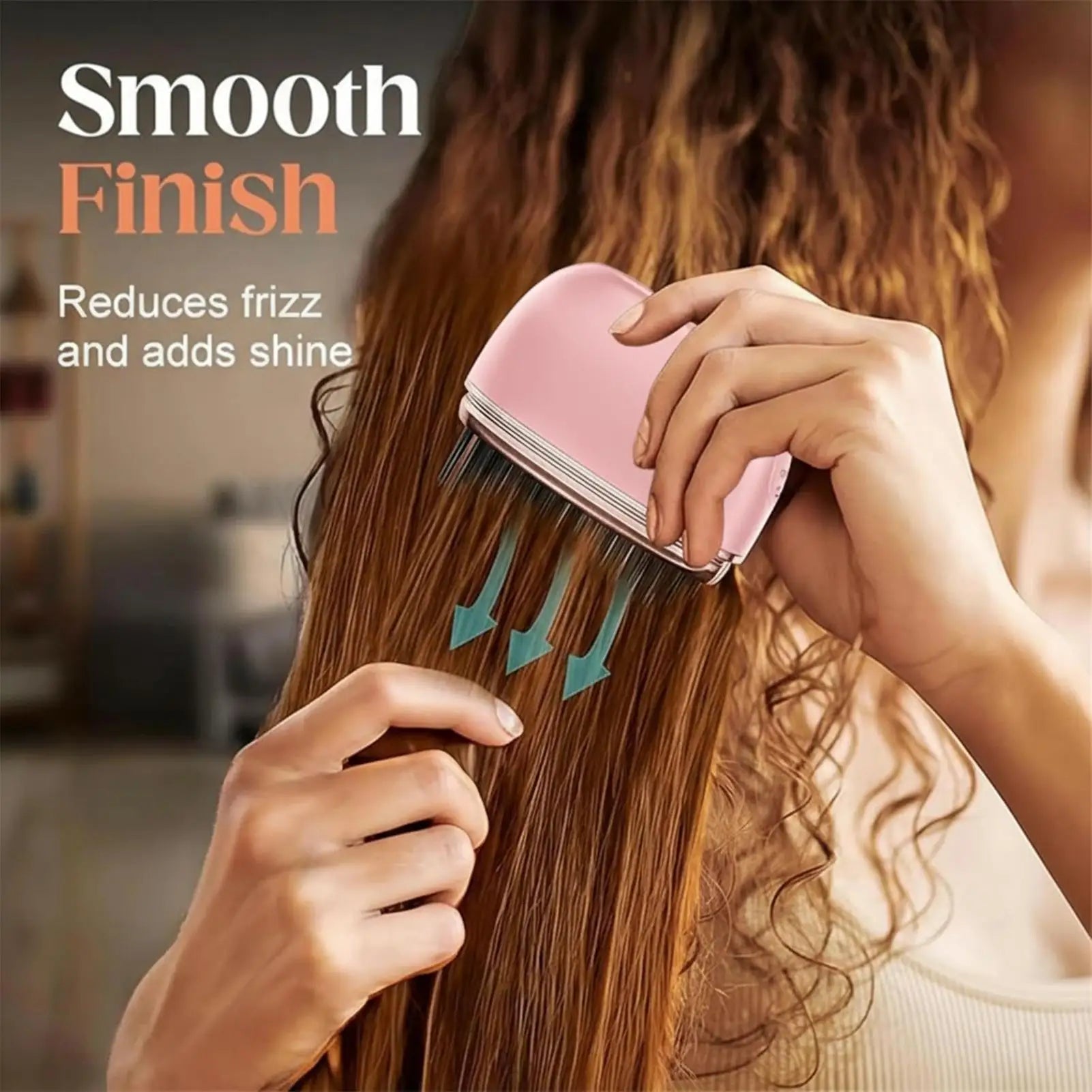 Rechargeable Straightener Brush, 3-Level Anti-Scald Straightening Comb for Salon Styling at Home, Portable for Vacation, Travel