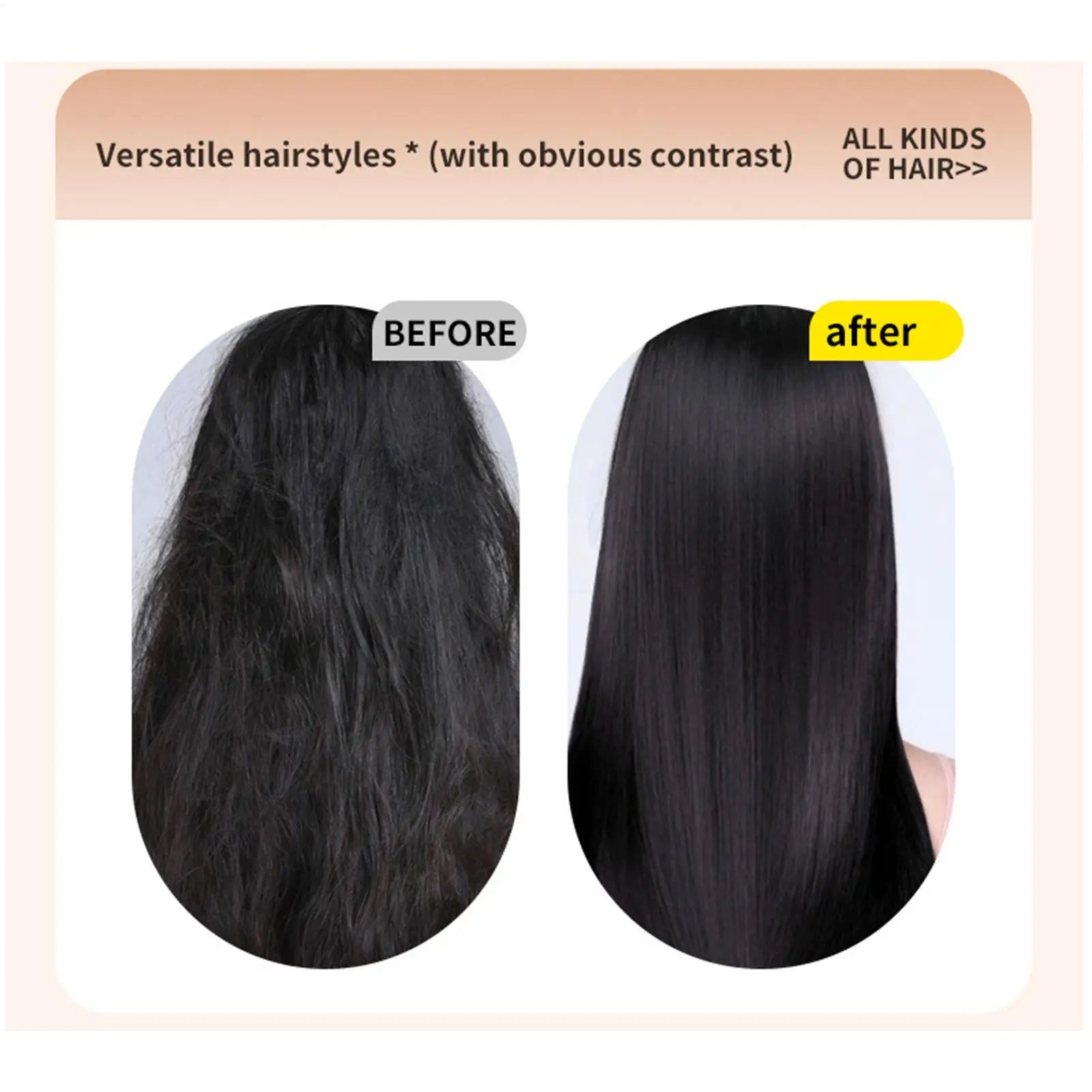 Rechargeable Straightener Brush, 3-Level Anti-Scald Straightening Comb for Salon Styling at Home, Portable for Vacation, Travel