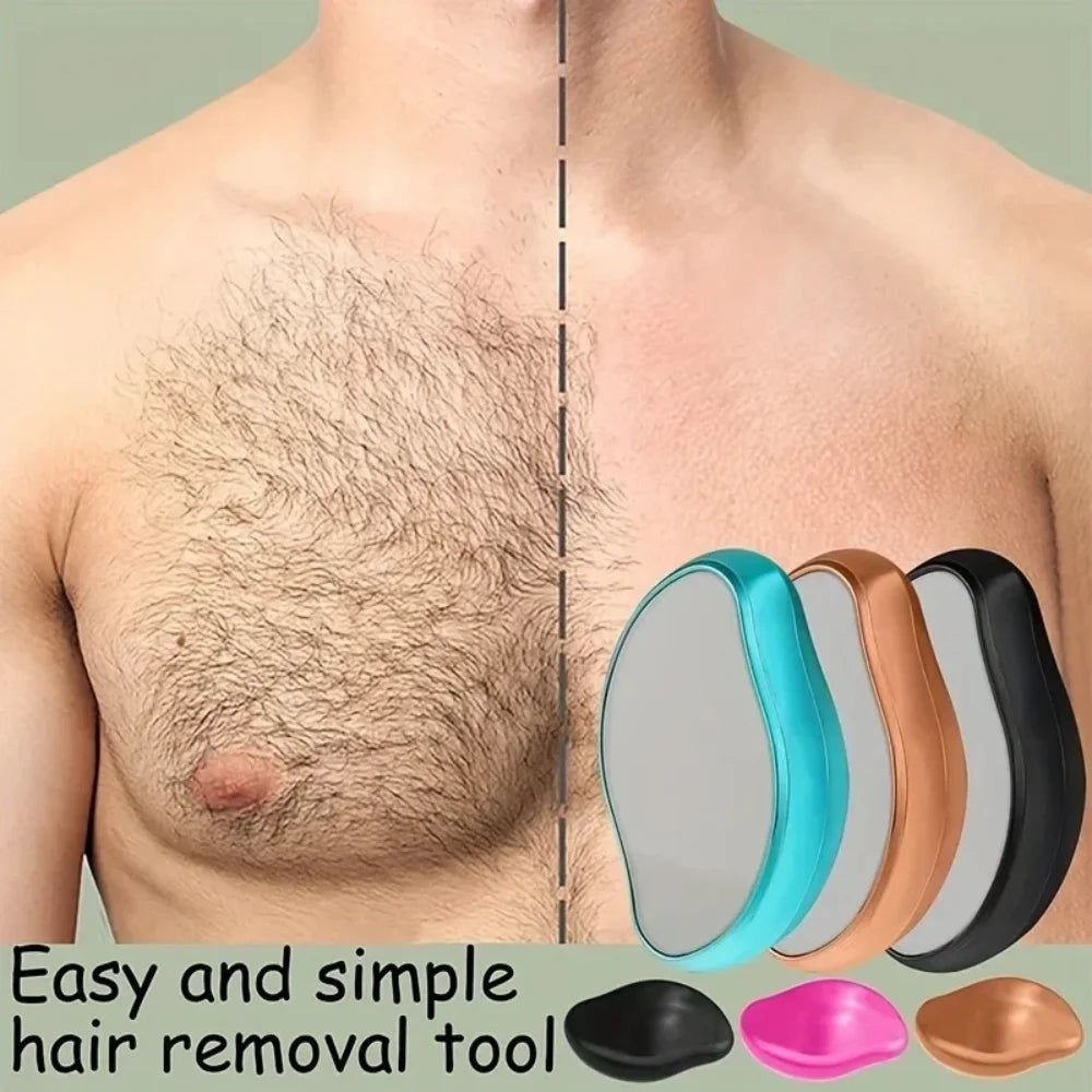 Crystal Hair Removal Eraser,Painless Manual Depilation Tool,Safe Glass Body Hair Remover,Gentle for All Skin,Multi-Color