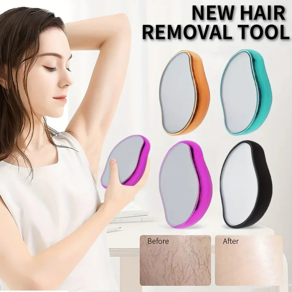 Crystal Hair Removal Eraser,Painless Manual Depilation Tool,Safe Glass Body Hair Remover,Gentle for All Skin,Multi-Color