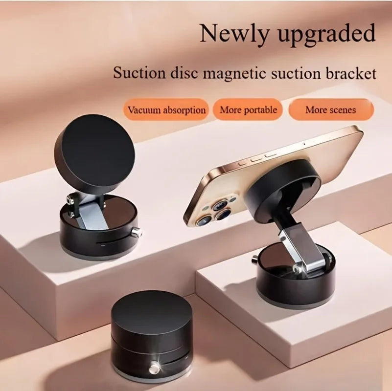 4-in-1 Multi-Purpose Strong Suction Cup Magnetic Car Phone Holder, Portable Foldable & Extendable Dual-Sided Grip Universal