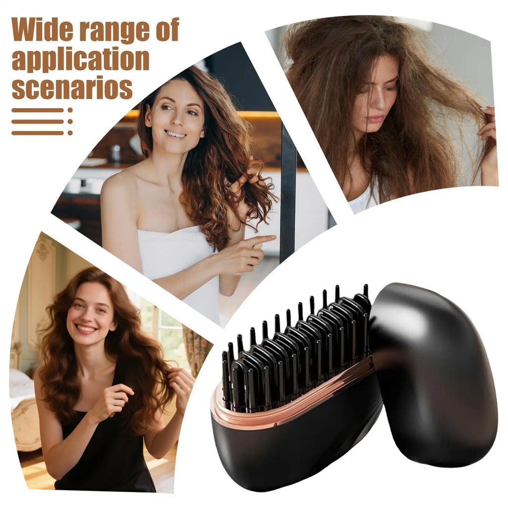 Rechargeable Straightener Brush, 3-Level Anti-Scald Straightening Comb for Salon Styling at Home, Portable for Vacation, Travel