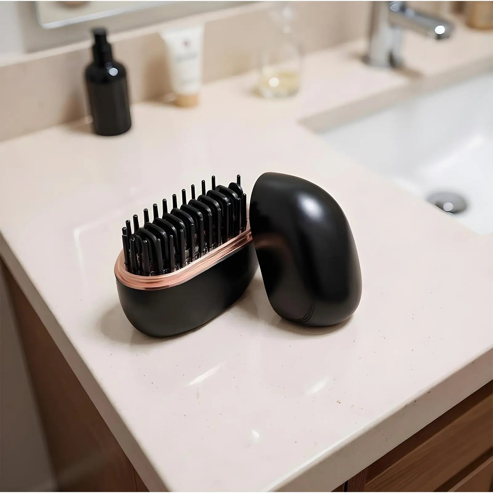 Rechargeable Straightener Brush, 3-Level Anti-Scald Straightening Comb for Salon Styling at Home, Portable for Vacation, Travel