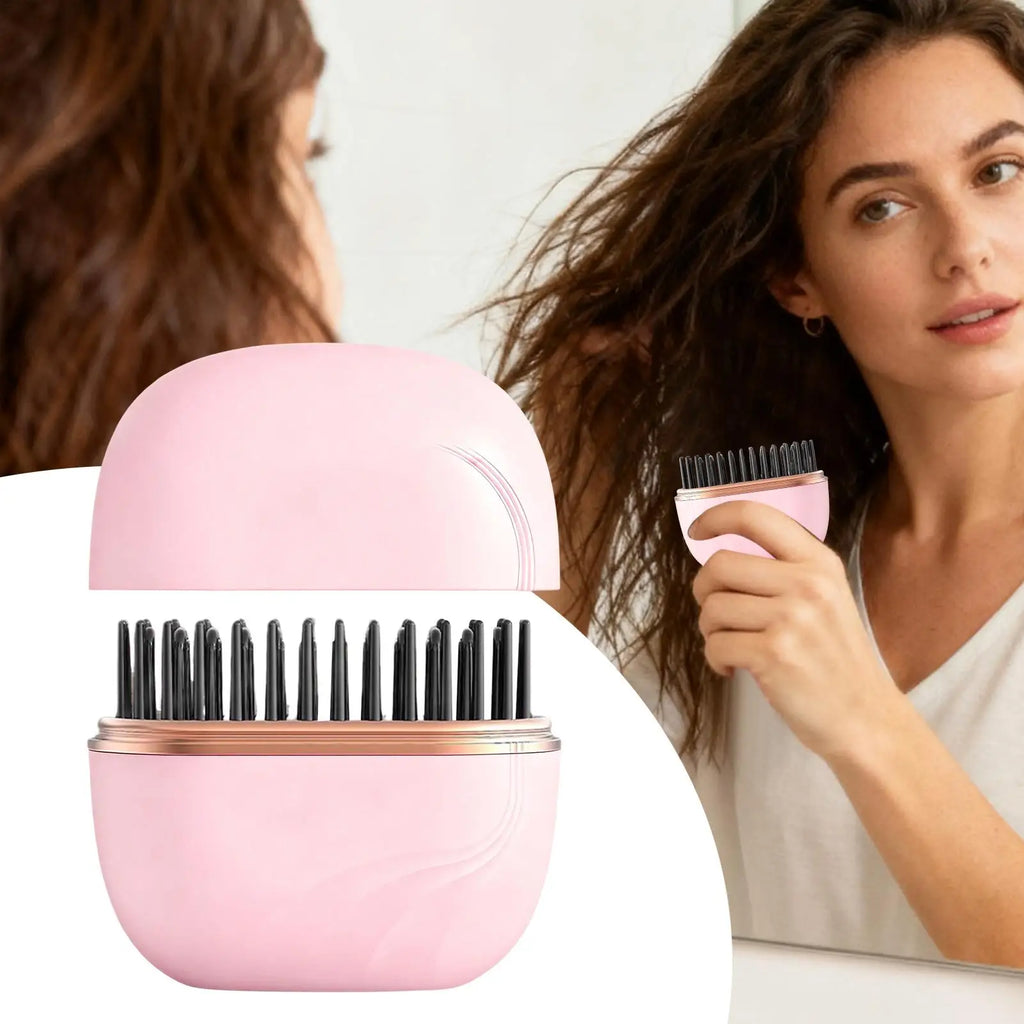 Rechargeable Straightener Brush, 3-Level Anti-Scald Straightening Comb for Salon Styling at Home, Portable for Vacation, Travel